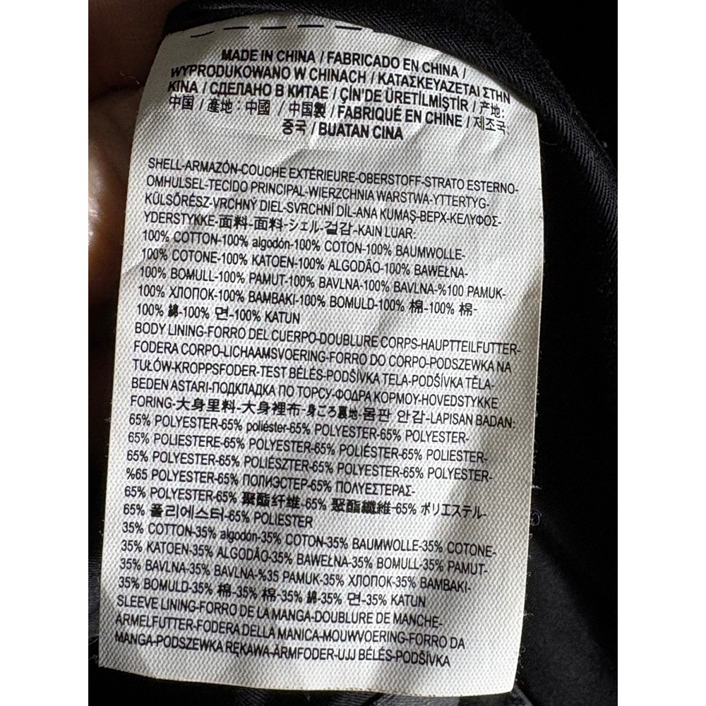 Vans Off The Wall Ripstop Field Jacket Mens Medium Grey Invisible Stowaway Hood - Picture 14 of 15